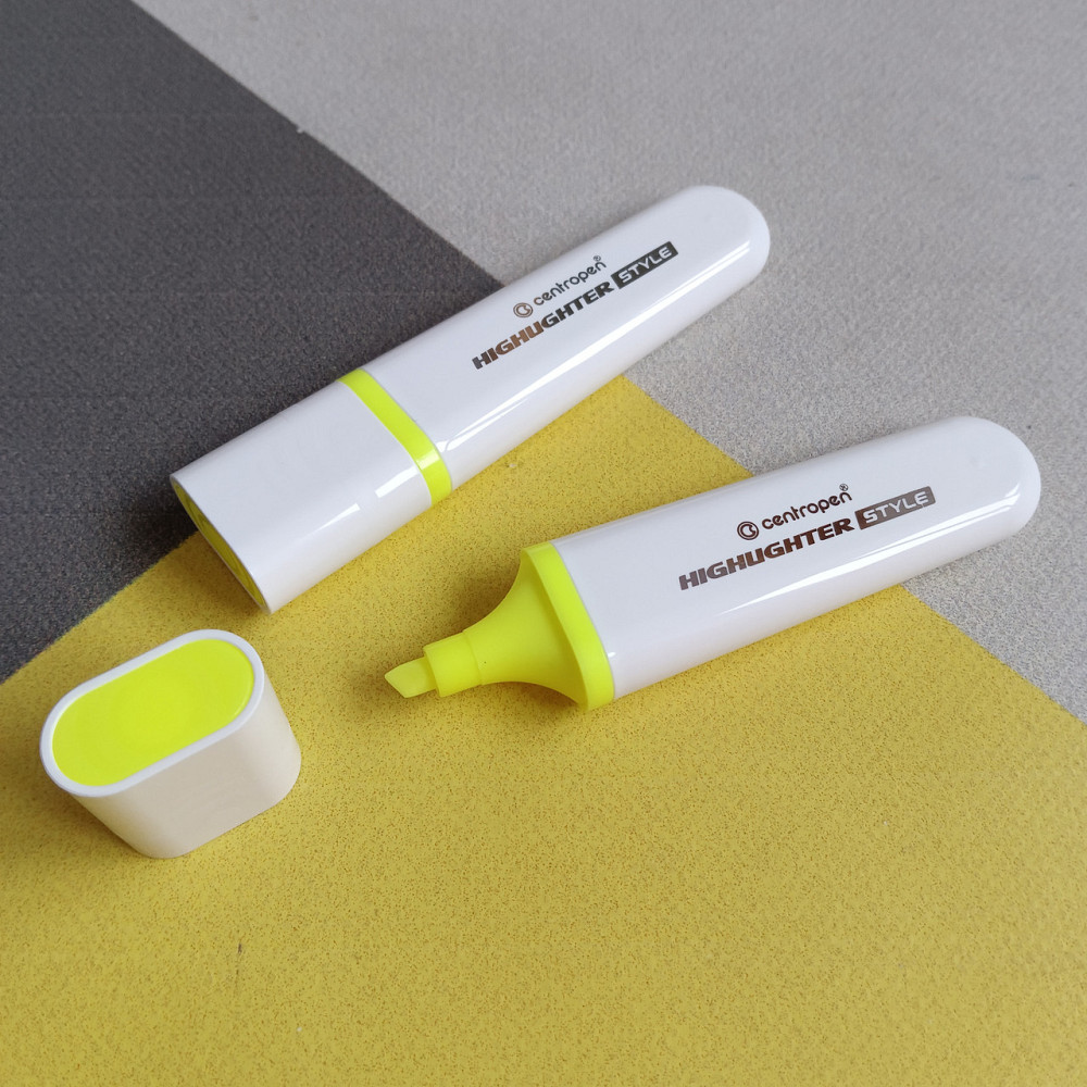Текстмаркер "Centropen" клин. Highlighter Style 1-4,6мм жовтий Київ - фото 1