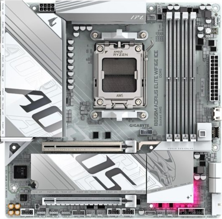 Материнська плата Gigabyte B850M AORUS ELITE WIFI6E ICE. Київ - фото 3