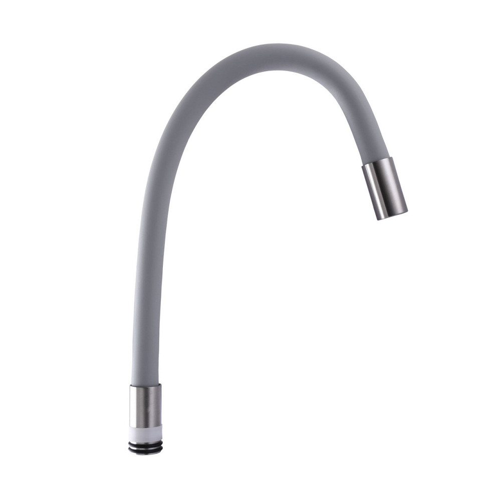 Вилив змішувача SPLR-2-GR для кухні SUS304 Гофрований , силікон СІРИЙ , монтаж в корпус (000021179) Київ - фото 1