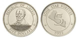 Ліберія 5 доларів 2022 UNC Полтава - фото 1