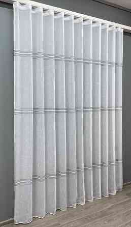 Тюль VR-Textil 1428т Лен Кружево Белый с серым 200х270 см (42-0619) Киев