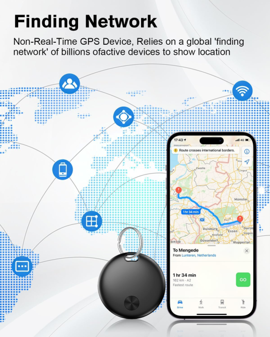 Смарт-трекер Hauibela weTag mini для пошуку речей, Apple Find My, Bluetooth до 50 м, звуковий сигнал, CR2032, iOS Київ - фото 10