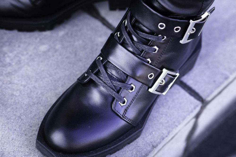 Черевики жіночі шкіряні демісезонні весна-осінь на низькому ходу чорні (2761) р. 38-40 / Череви Коломыя - изображение 3