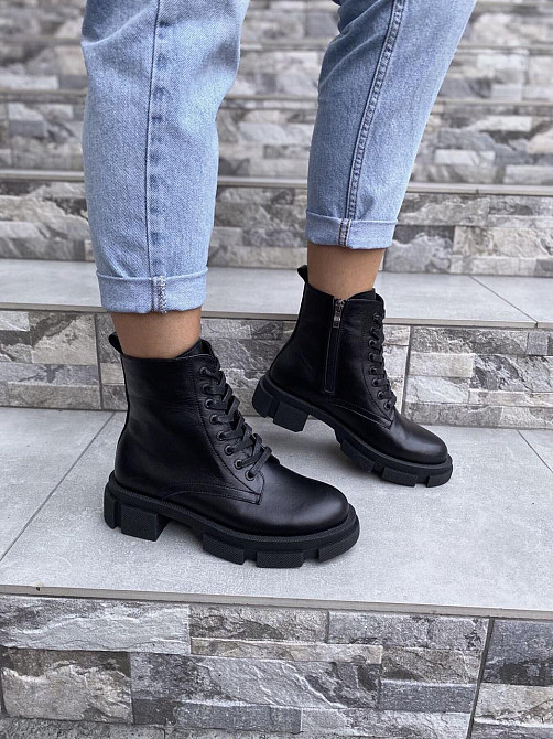 Жіночі черевики GREMMY чорні натуральна шкіра висота 13 см розмір 38/40 (4191) Коломия - фото 5