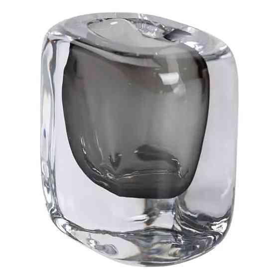 Flower Season Ваза скляна прозора 10х7х11 см для квітів декоративна 120 мл Сіра HP-10-18 Киев