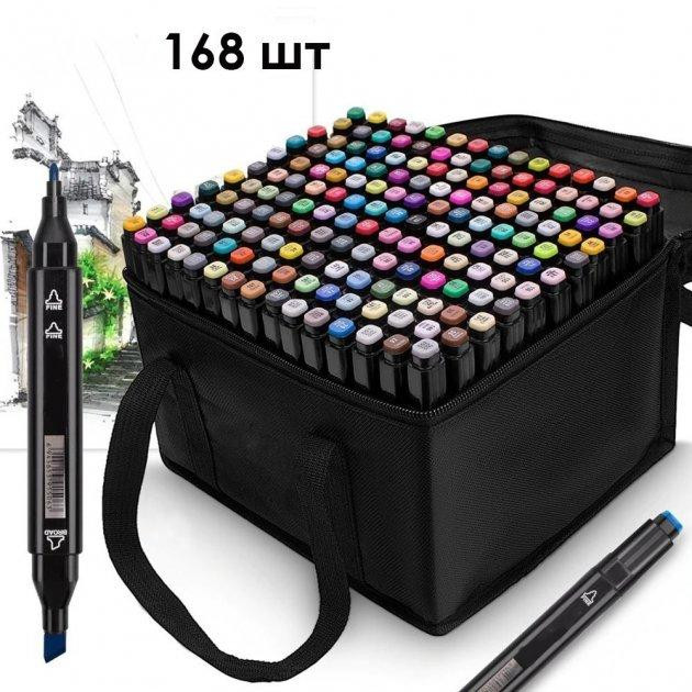 Набір кольорових маркерів фломастерів Touch 168 шт, Набір маркерів Sketchmarker, Набір маркерів VW-169 в чохлі Київ - фото 5