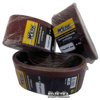 Наждачний папір Werk стрічка - 75х457мм, к80, н-р 10шт (36691) Вінниця