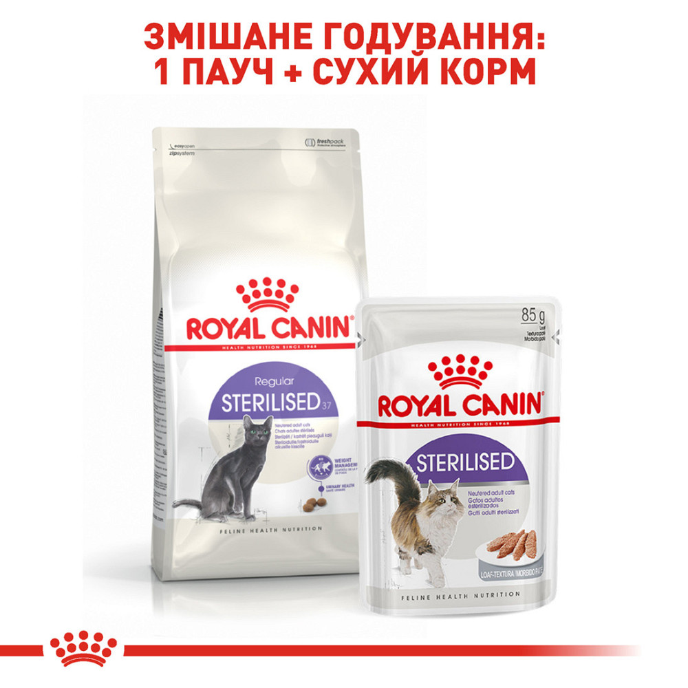 Корм для дорослих стерилізованих котів ROYAL CANIN STERILISED 0.4 кг Київ - фото 7