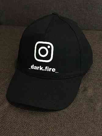 Чорна бавовняна Кепка/Бейсболка з ВАШИМ НІКОМ INSTAGRAM Чернівці