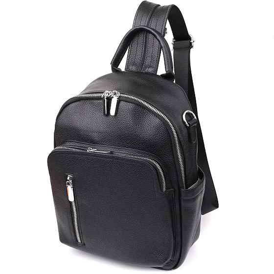 Женский рюкзак из натуральной кожи Vintage 23059 Черный Киев