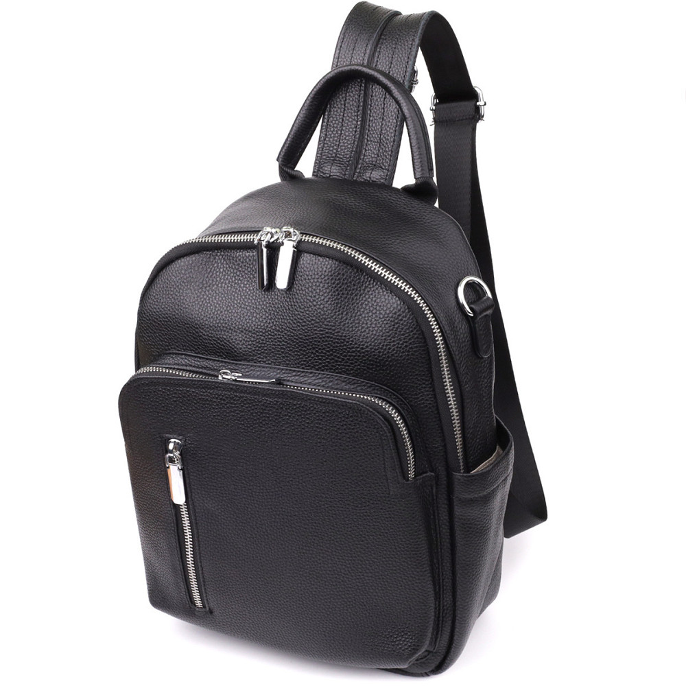 Жіночий рюкзак з натуральної шкіри Vintage 23059 Чорний Київ - фото 1