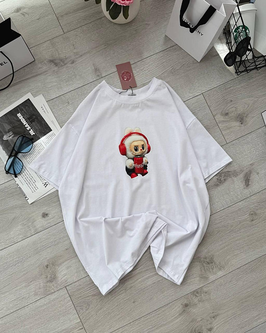 Жіноча повсякденна футболка оверсайз LaBuBU турецький кулір Білий 2 Одеса - фото 1