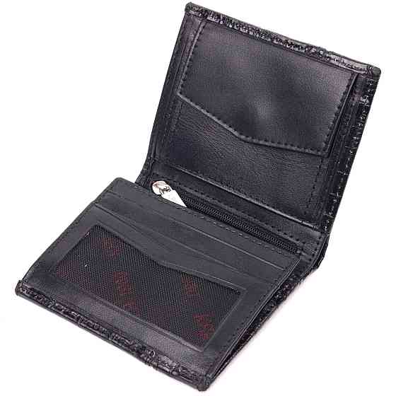 Оригинальное портмоне для мужчин из натуральной кожи с тиснением под крокодила KARYA 21325 Черный Киев