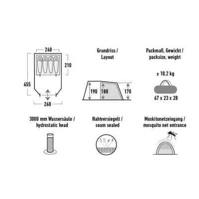 Палатка High Peak Torri 4.0 Dark Grey/Green (11803) (931694) Винница