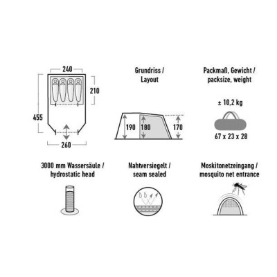 Намет High Peak Torri 4.0 Dark Grey/Green (11803) (931694) Вінниця - фото 2