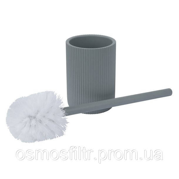 Гарнітур для WC Axentia Samos сірий полігума щітка нерж  Ø 9,5 см Н 37,5 см (135835) Київ - фото 2