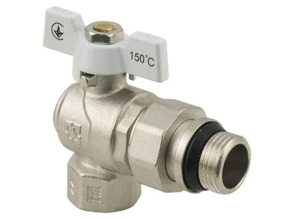 Кран кульовий з американкою 1/2 (з антипрот.) DN15, PN40, WRBS-1, метелик, WHITE ТМ RAFTEC Київ - фото 1