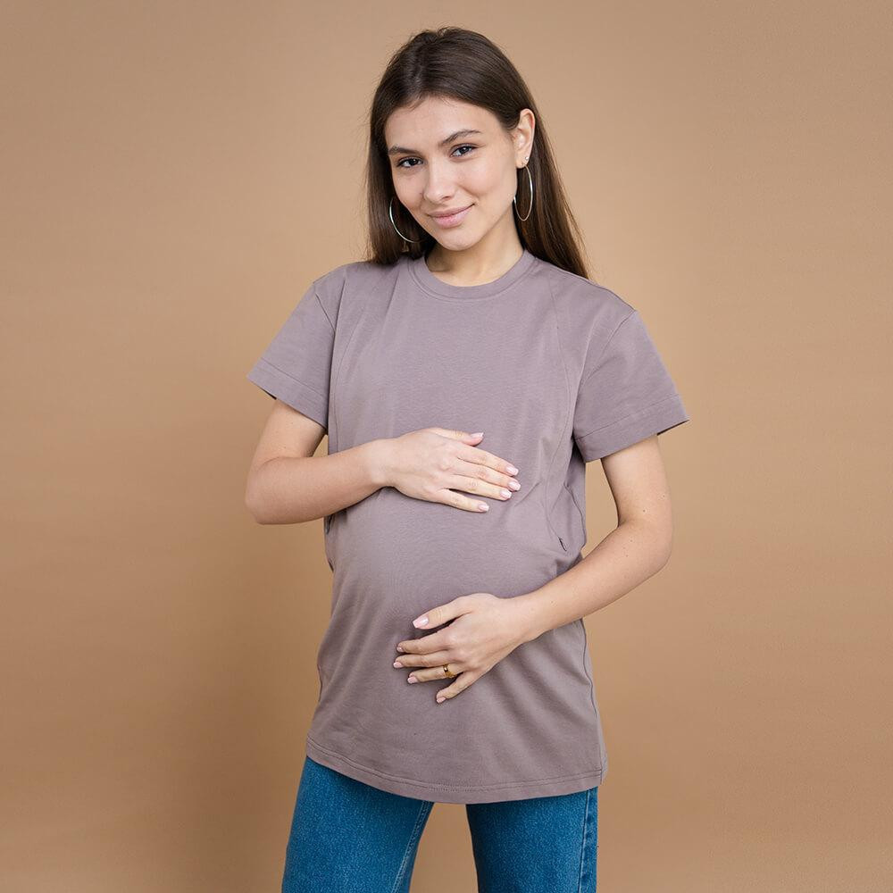 Футболка оверсайз для беременных и кормящих Какао Киев - изображение 1