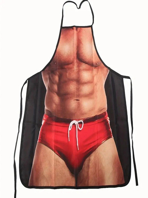 Фартук мужской с приколом с торсом 73 на 57 см разноцветный Киев - изображение 9