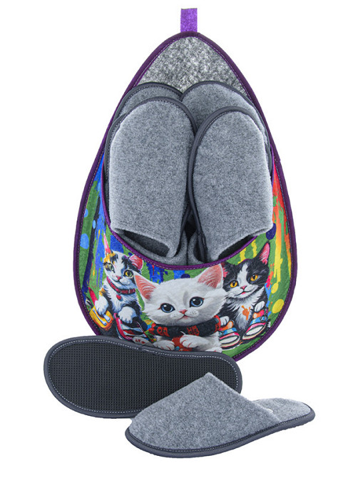 Набор тапочек для гостей Котики качественые тапки 5 пар качественных 36 - 45 размеры Одесса - изображение 2