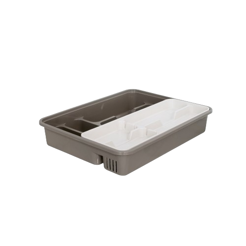 Лоток для столового приладдя зі вставкою пластик какао/біла троянда Алеана Житомир - фото 1