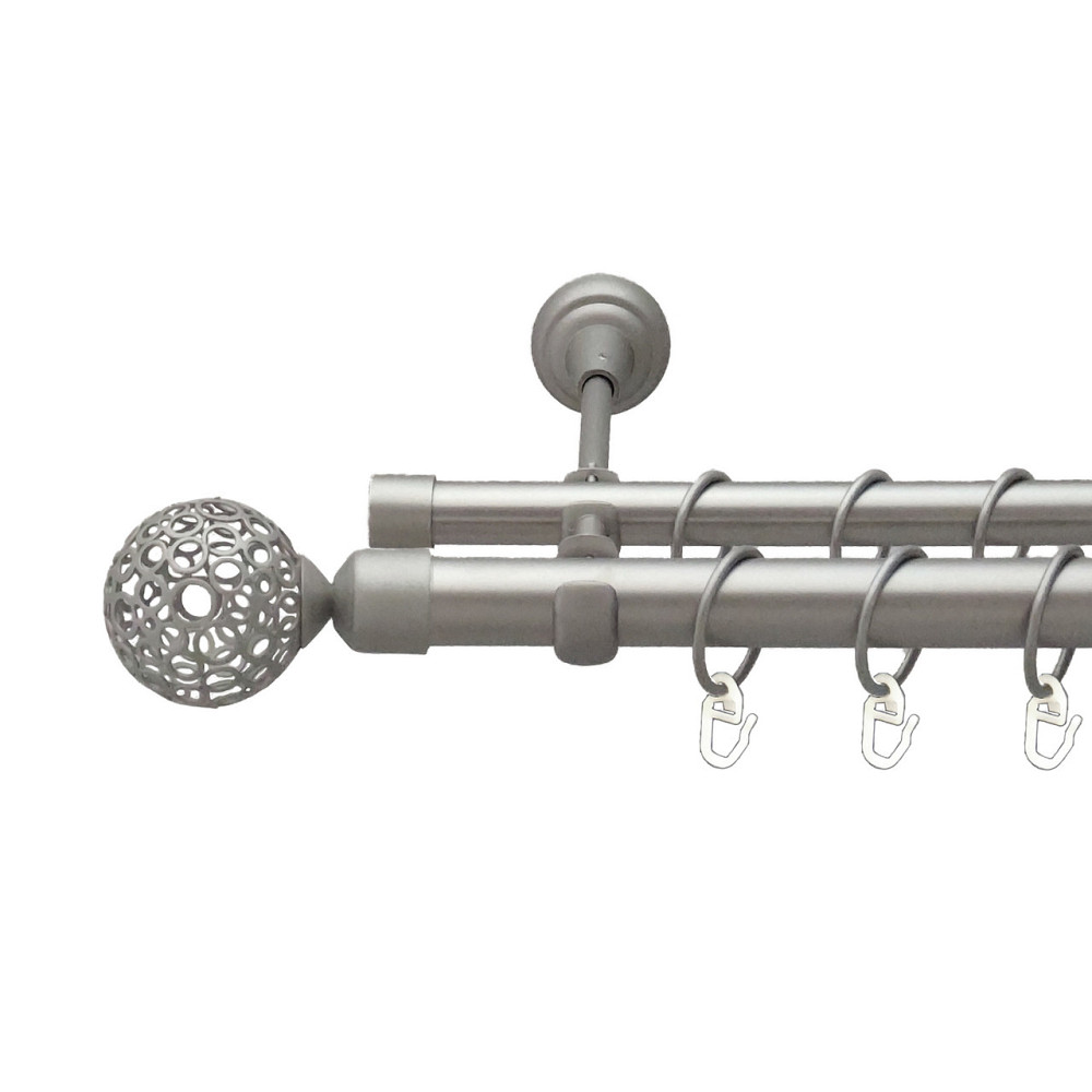 Карниз Orvit Савона металевий дворядний відкритий Сатин 25\19 мм 300 см (00-00011126) Львів - фото 1