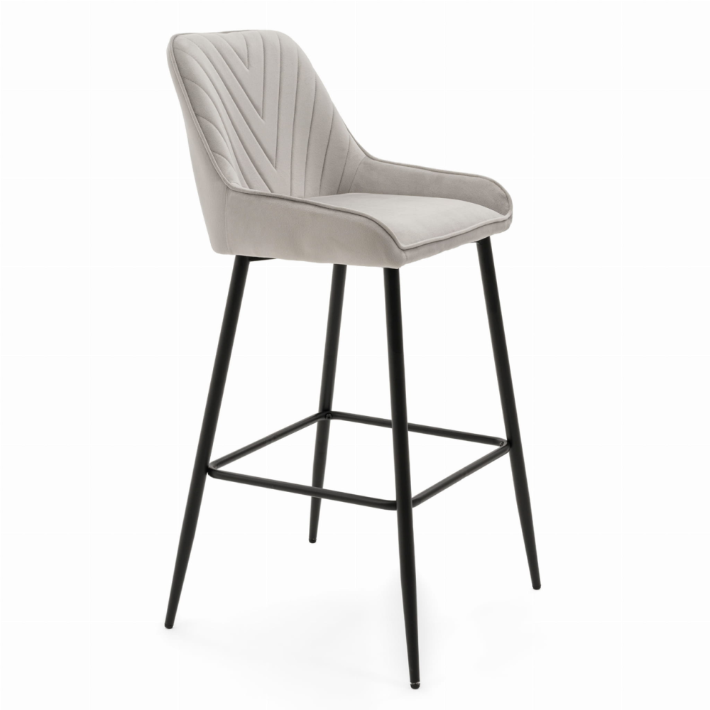 Барный стул Just Sit PADRA обит высококачественным бархатом серого цвета Киев - изображение 2