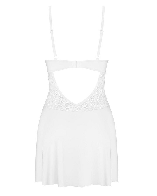 Пеньюар Obsessive Alissium chemise & thong, M/L, кружевной лиф, стринги в комплекте Sex Aura Киев - изображение 5