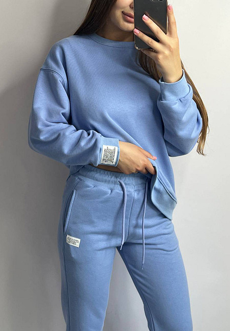 Костюм спортивний жіночий трикотажний Блакитний XS-S Харків - фото 6