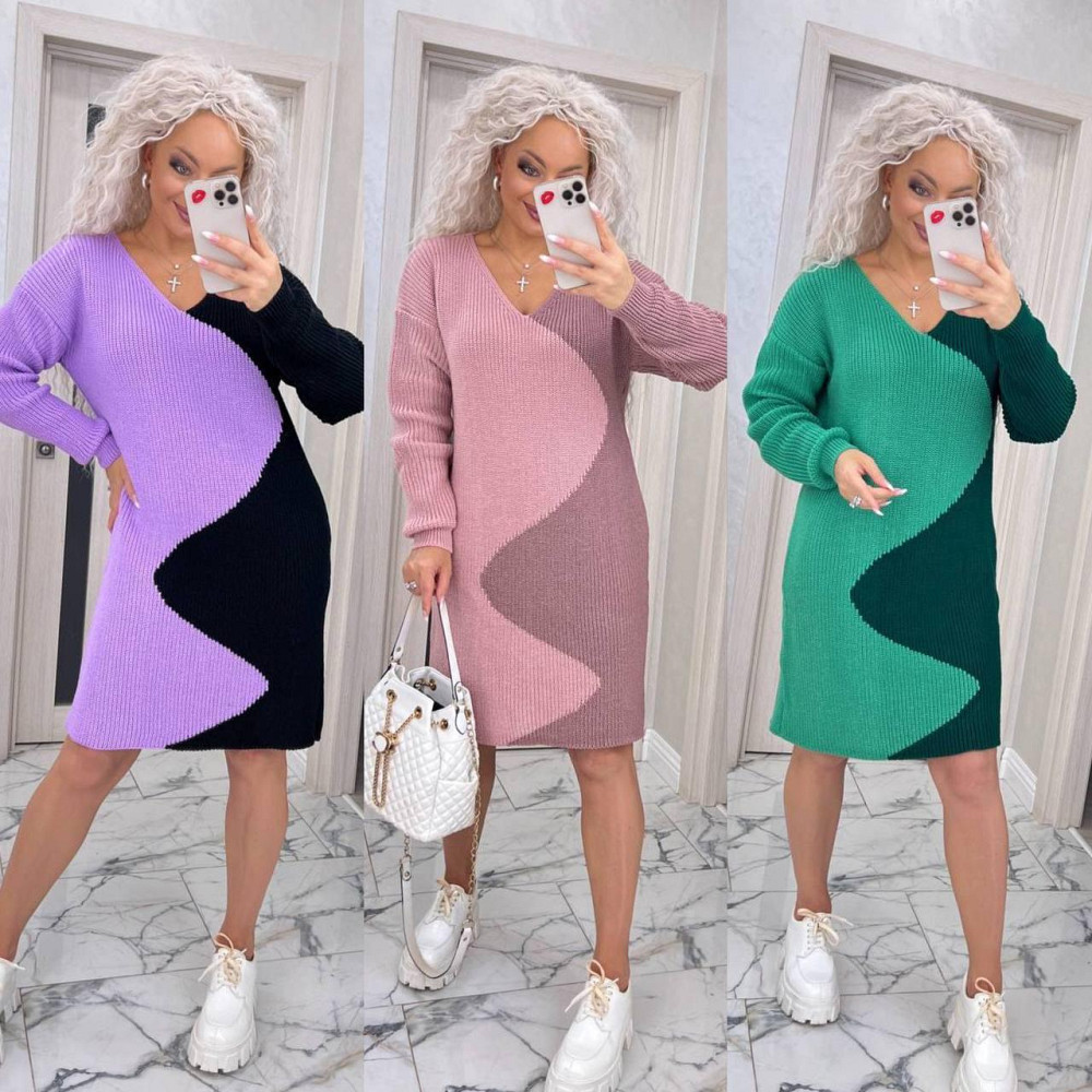 Женск яркое модное вязаное платье туника . 46-56р Київ - фото 3