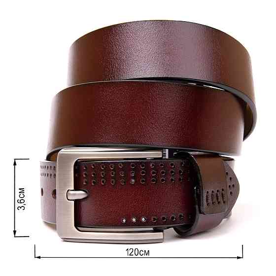 Ремень с дырками мужской Vintage 20381 Коричневый Киев