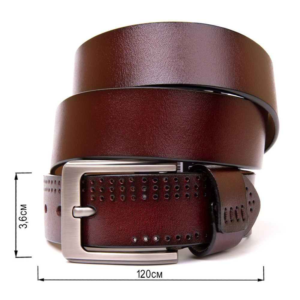 Ремень с дырками мужской Vintage 20381 Коричневый Киев - изображение 3