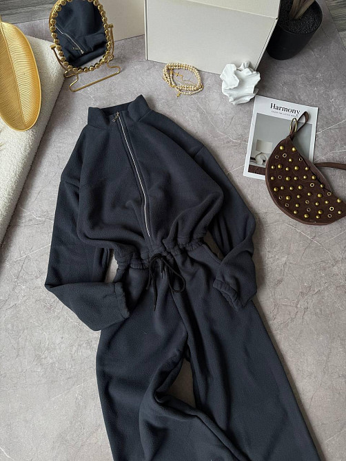 Женский теплый повседневный комбинезон из двухстороннего флиса Графит, 42/46 Одесса - изображение 5