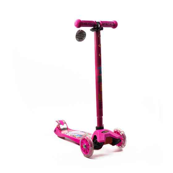 Самокат детский трехколесный iTrike MAXI JR 3-055-1-BP1 со светящимися колесами, руль регулируется, Розовый Каменец-Подольский