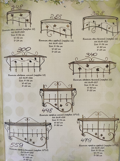Вішалка кована настінна «Профіль середній» (M-029) для одягу Київ - фото 3