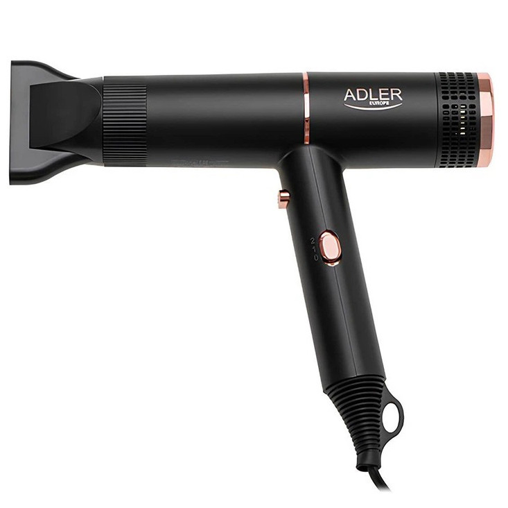 Фен Adler ad-2278, Black, 1400w, 2 швидкості, 2 режими, іонізація, концентратор захист від перегріву MW-38 Львів - фото 1