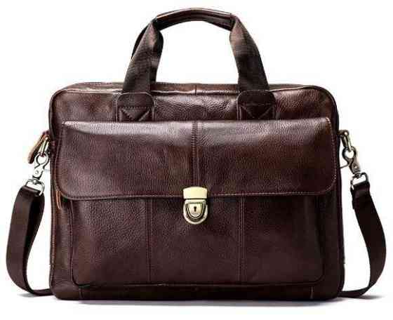 Сумка мужская кожаная горизонтального типа Vintage 14798 Коричневая Киев