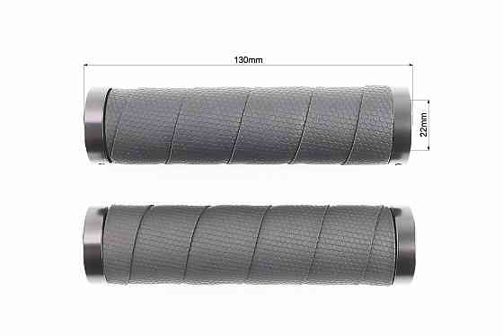 Ручки керма 130мм з затискачем Lock-On з двох сторін, екошкіра, чорні PU-192A Київ