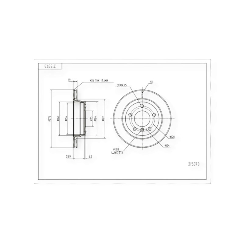 Диск BMW 3 (E36, E46) задній (276x19mm) гальмівний Мукачево - фото 1