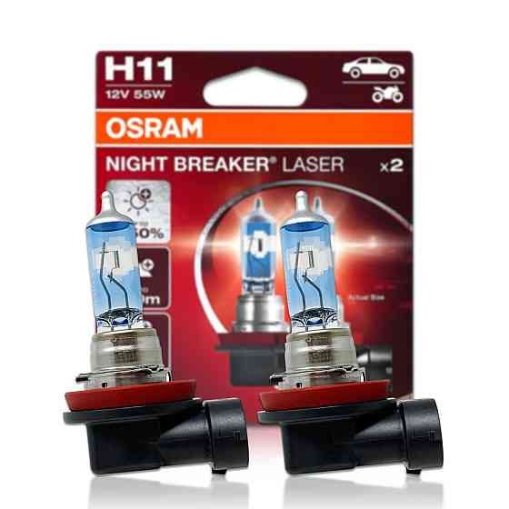 Комплект галогенових ламп OSRAM H11 64211NL-2HB Night Breaker LASER NG +150% 55W 12V PGJ19-2 (2 шт) Харків