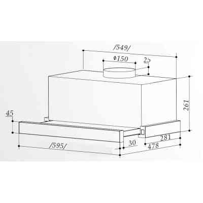 Вытяжка кухонная Interline SHARK PLUS BL/S A/60 Винница
