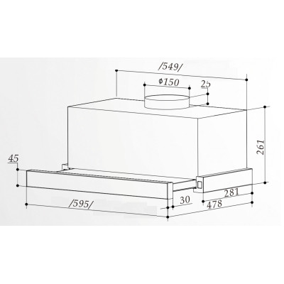 Вытяжка кухонная Interline SHARK PLUS BL/S A/60 Винница - изображение 6