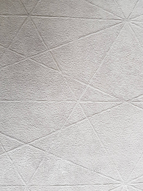 Шпалери вінілові на флізелін Rasch Composition 0,53х10 геометрія смуги фігури під штукатурку білі срібло Київ - фото 1