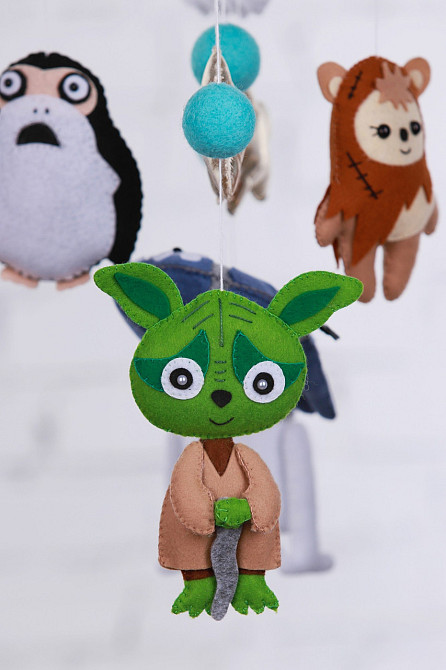 Дитячий музичний мобіль на ліжечко для немовлят WooolyWool «Прибульці» з 35 мелодіями (М036) Київ - фото 2