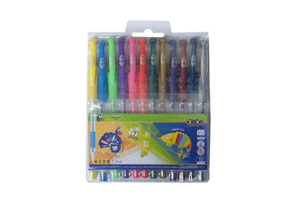 Набір з 12-ти гелевих ручок NEONMETALLIC, 12 кольорів ZB.2205-99 ТМ ZiBi   Solmir Київ - фото 1
