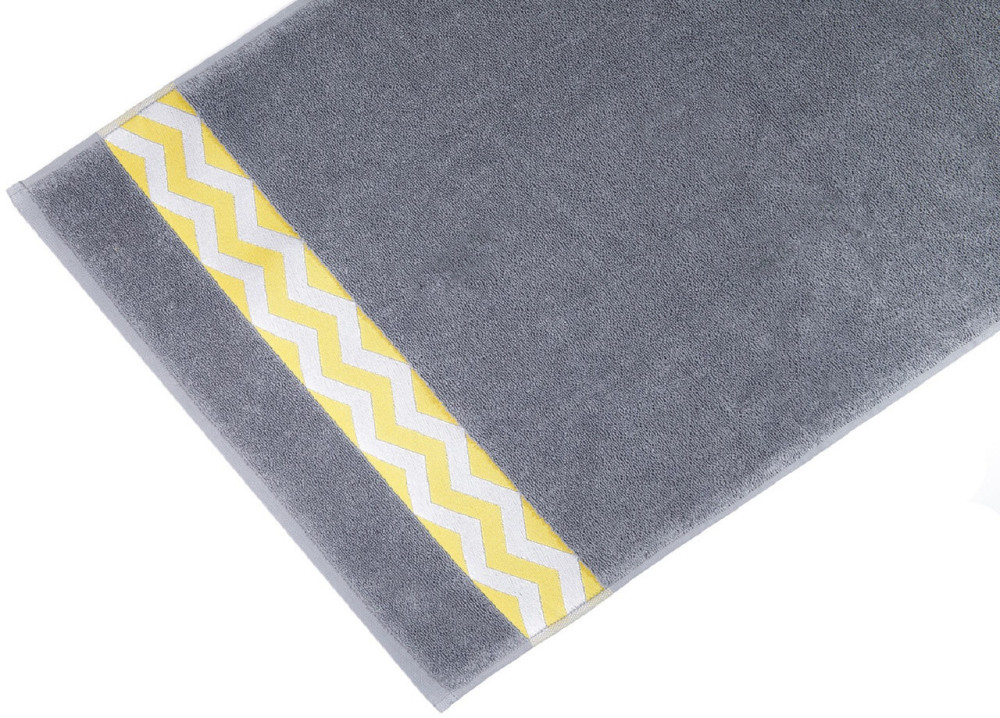 Рушник махровий Ideal Textile банний з бордюром 70*140 см сірий Чернівці - фото 2