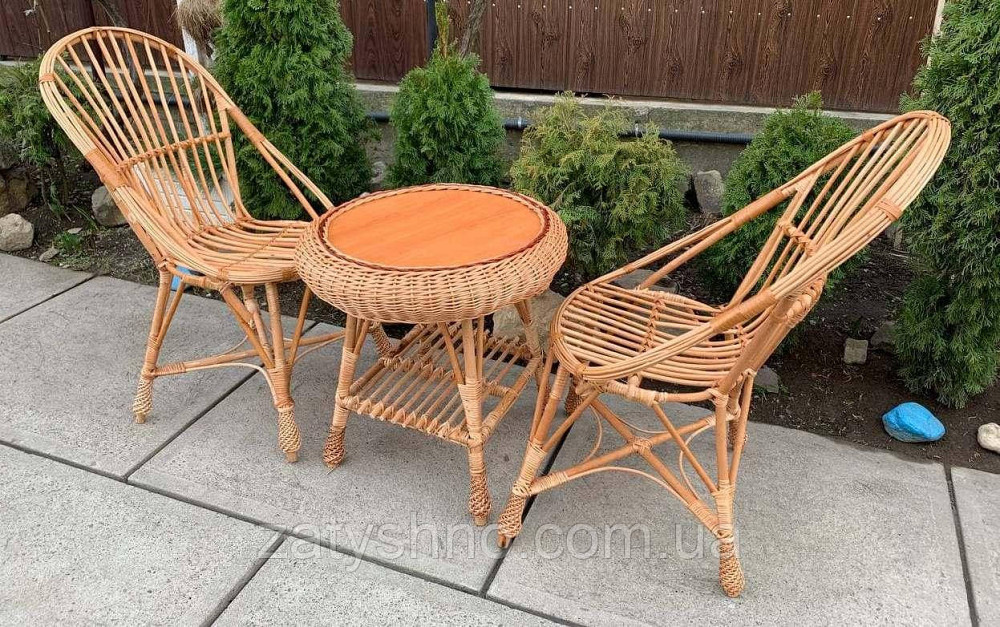 Меблі плетені для балкона з лози Київ - фото 3