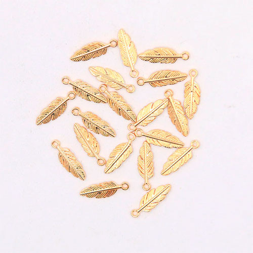 Набор подвесок металлических 80шт, шармы шармики, Перья, золото Винница - изображение 1