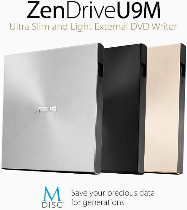 Внешний DVD-привод Asus ZenDrive USB 2.0 совместим с USB-C чтение 8x запись 10x черный Киев - изображение 7