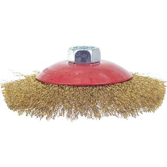 Щетка проволочная конусообразная Ø125мм М14×2мм (латунированная) SIGMA (9016121) Ровно